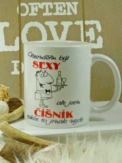 Hrnek sexy číšník